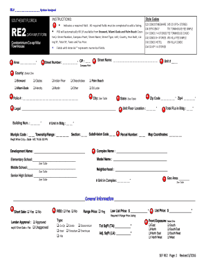 Southeast Florida Real Estate Data Input Form