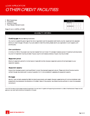 Bank of Maldives Loan Application Form