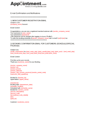 Email Confirmation and Notification Templates