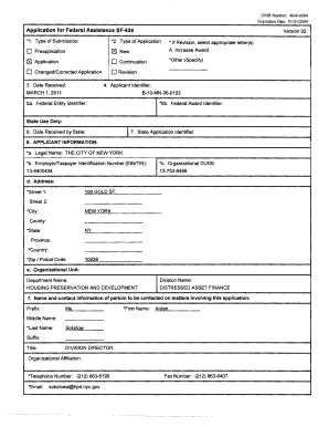 SF-424 Application for Federal Assistance