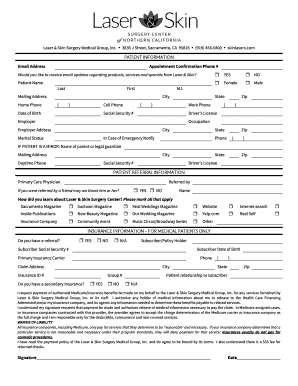 Patient Information and Insurance Form