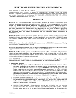 Health Care Service Provider Agreement