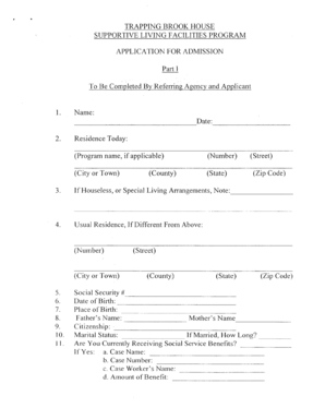 Supportive Living Facilities Application