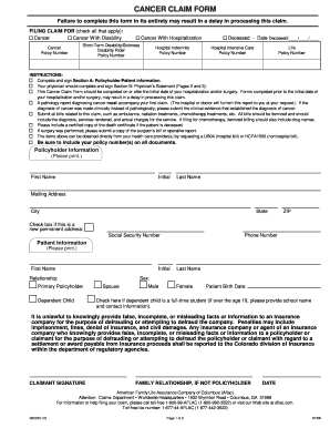 Cancer Claim Form