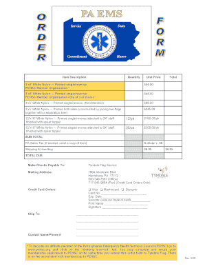 Tyndale Flag Service Order Form