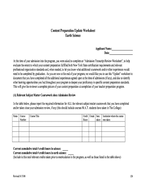 Content Preparation Update Worksheet - warner rochester