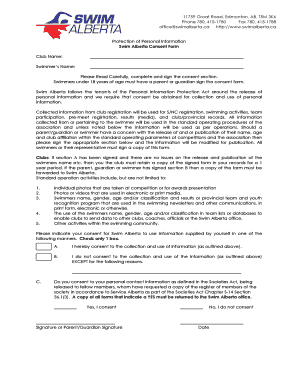 Swim Alberta Consent Form