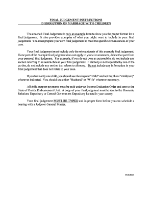Final Judgment of Dissolution of Marriage with Children