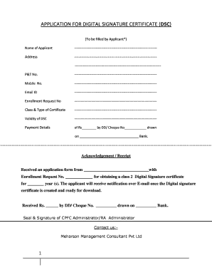 Digital Signature Certificate Application