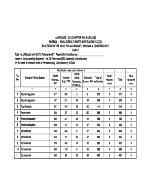 Form 20 Final Result Sheet
