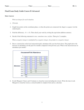 Advanced Course II Final Exam Study Guide