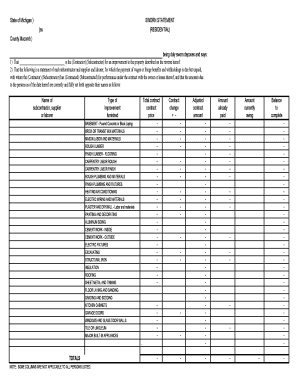 Michigan Sworn Statement for Construction Liens