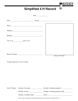 4-H Record Form
