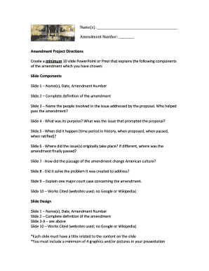 Amendment Project Directions