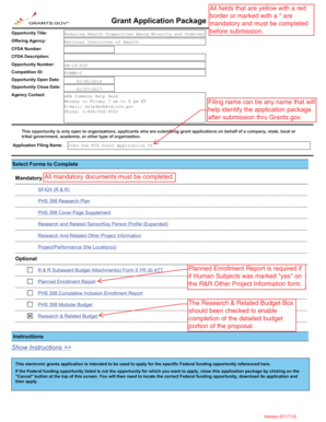 NIH Grant Application Form