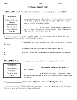 Literary Genre Quiz