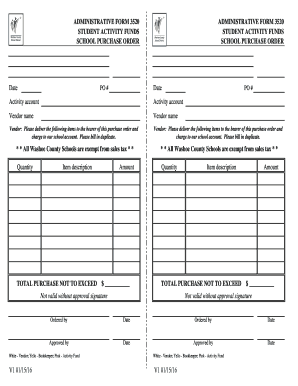 School Purchase Order Form
