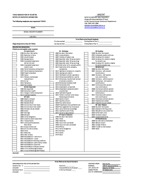 Texas Employee Separation Notice