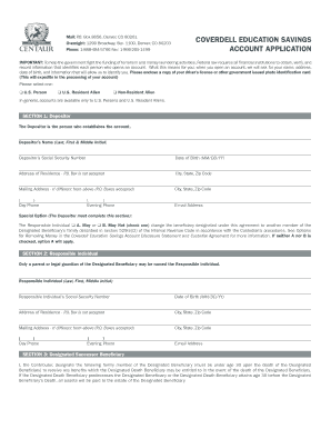 Coverdell Education Savings Account Application