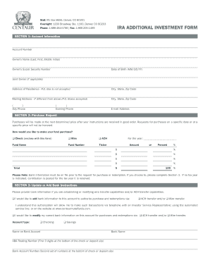 IRA Additional Investment Form