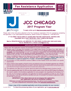 JCC Chicago Fee Assistance Application