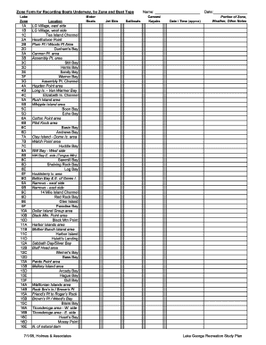 Lake George Boat Recording Form