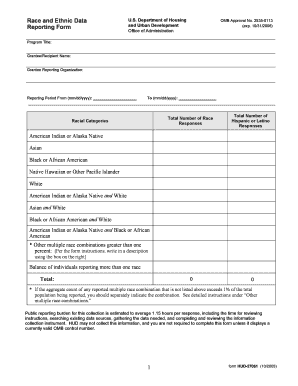 HUD Race and Ethnic Data Reporting Form