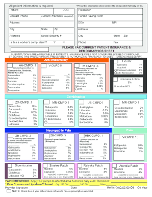 Prescription Form for Compounded Medication