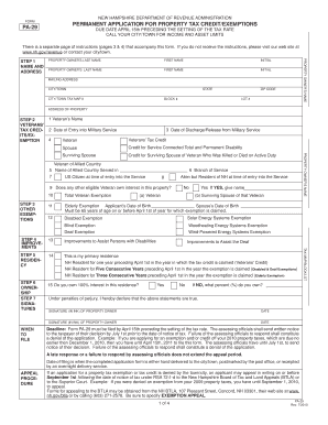 New Hampshire Property Tax Credit/Exemption Application