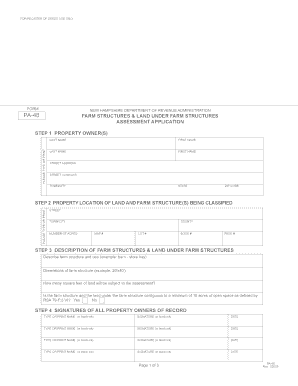 New Hampshire Farm Structures Assessment Application