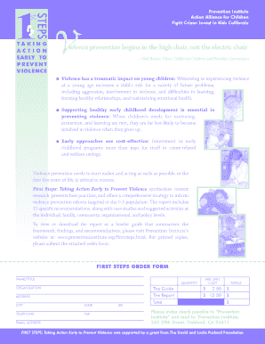 First Steps Violence Prevention Report