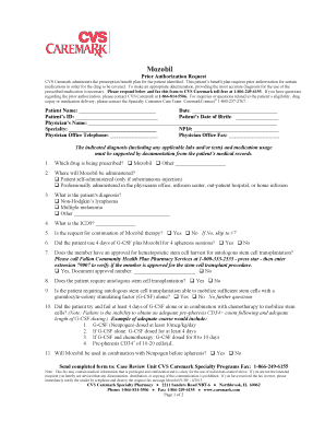 Mozobil Prior Authorization Request