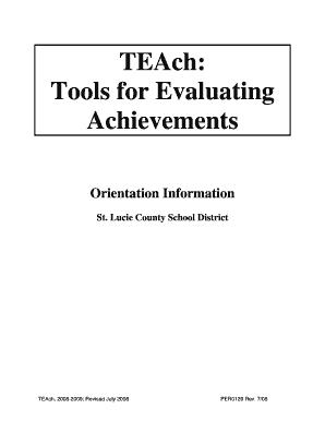 TEAch Teacher Evaluation Form