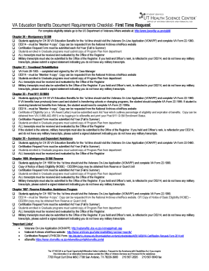 VA Education Benefits Document Requirements Checklist