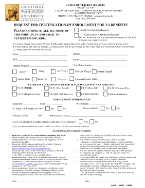 Request for Certification of Enrollment for VA Benefits