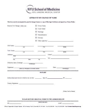 Affidavit of Change of Name