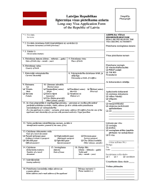Latvia Long-Stay Visa Application Form
