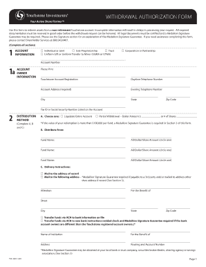Withdrawal Authorization Form