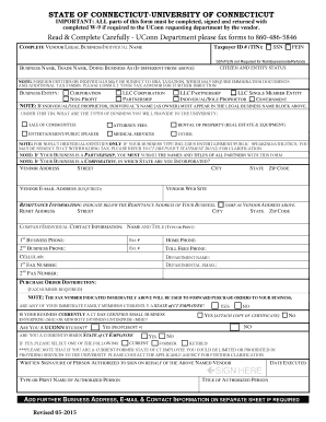 University of Connecticut Vendor Information Form