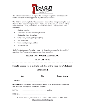 High-Stakes Testing Referendum