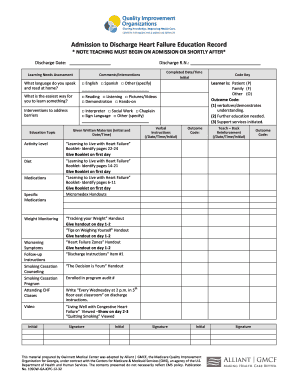 Heart Failure Education Record