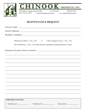 Maintenance Request Form