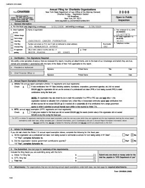 New York Charitable Organization Annual Filing Form