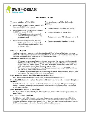 Afidávit para la solicitud de DACA