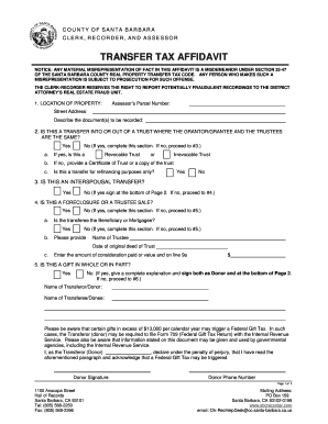 Santa Barbara County Transfer Tax Affidavit