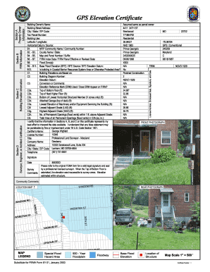 GPS Elevation Certificate Information 4411 City / State / ZIP Code: Brentwood Tax Parcel Number: 171864792 Building Use: Residential 38 - princegeorgescountymd