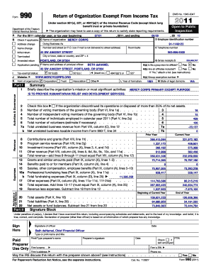 Form 990 Return of Organization Exempt From Income Tax