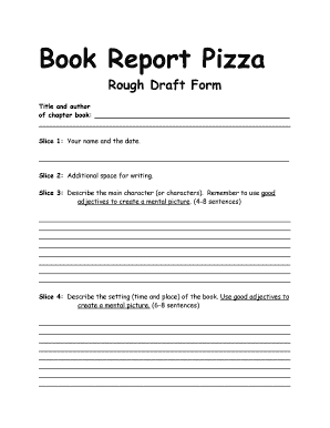 Book Report Pizza Rough Draft Form