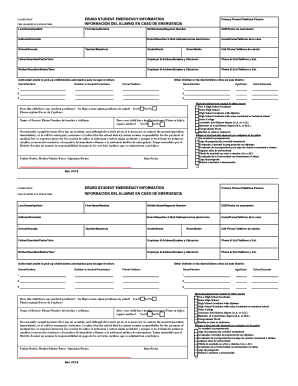 El Rancho Unified School District Student Emergency Information Form