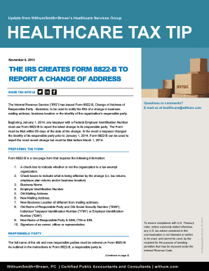 IRS Form 8822-B Change of Address